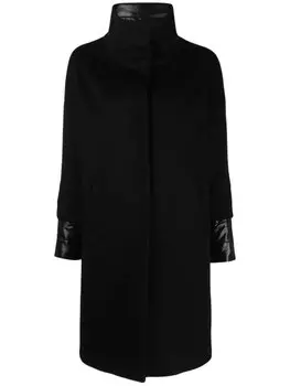 Herno однобортное пальто с воротником-воронкой, черный