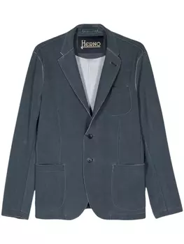 Herno однобортный пиджак с открытыми швами, синий