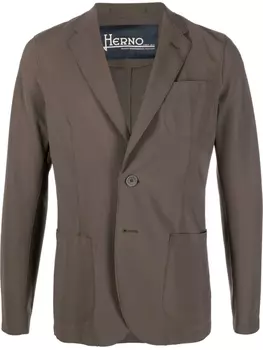 Herno однобортный пиджак строгого кроя, зеленый