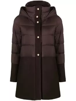 Herno однобортный пуховик, коричневый