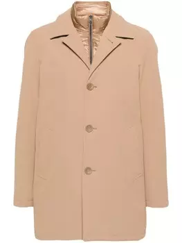 Herno однобортный пуховик, нейтральный цвет