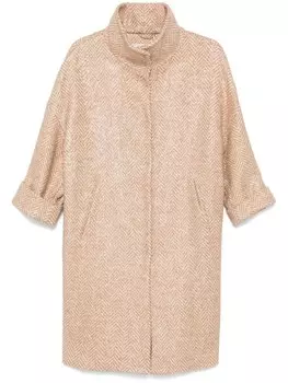 Herno пальто с узором в елочку, нейтральный цвет