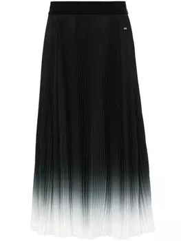 Herno плиссированная юбка миди с эффектом омбре, зеленый