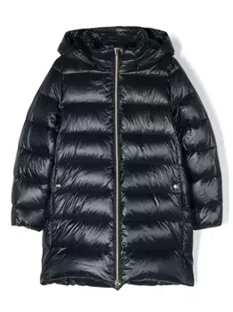 Herno пуховик на молнии с капюшоном, синий