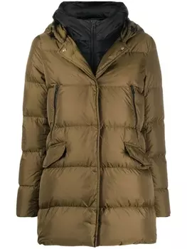Herno пуховик на молнии, зеленый