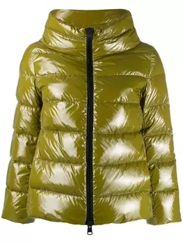 Herno пуховик на молнии, зеленый