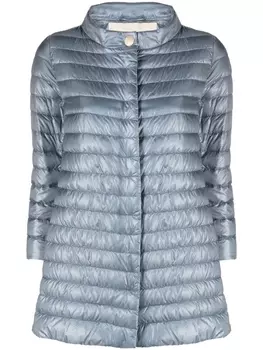 Herno пуховик на пуговицах, синий