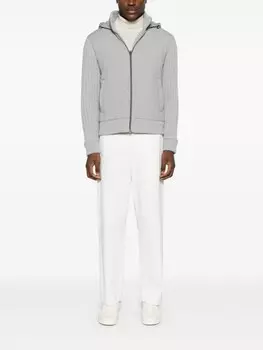 Herno пуховик с капюшоном и вязаными вставками, серый