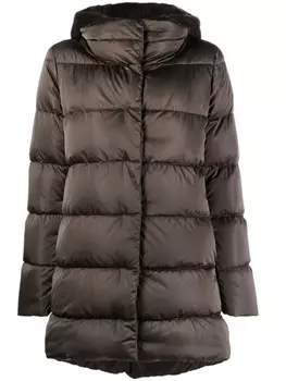 Herno пуховик с капюшоном, коричневый