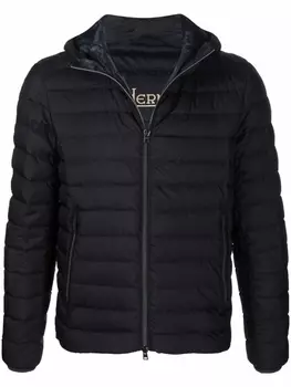 Herno пуховик с капюшоном, синий