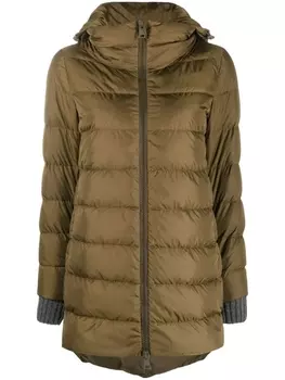 Herno пуховик с капюшоном, зеленый