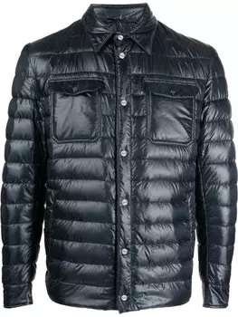 Herno пуховик с классическим воротником, синий