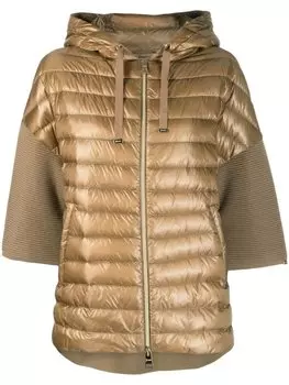 Herno пуховик с короткими рукавами, коричневый