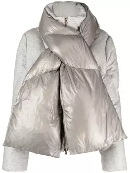 Herno пуховик с шарфом, серый