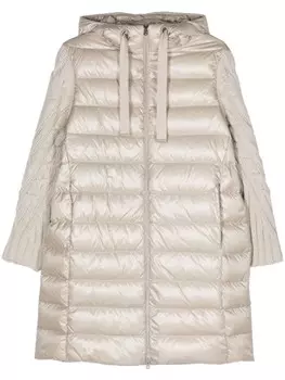 Herno пуховик с трикотажными рукавами, нейтральный цвет