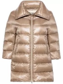 Herno пуховик с воротником-стойкой, нейтральный цвет