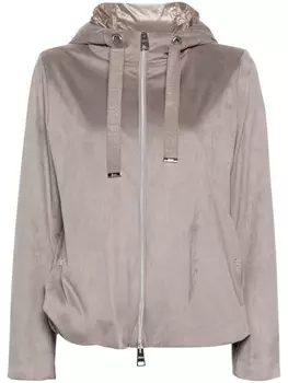 Herno пуховик с замшевым эффектом, серый