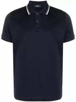 Herno рубашка поло с контрастной отделкой, синий