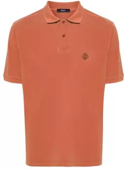 Herno рубашка поло с вышитым логотипом, оранжевый