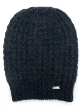 Herno шапка вафельной вязки с металлическими нитями, синий