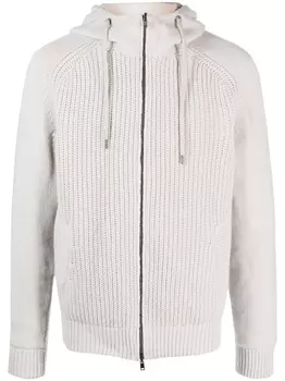 Herno шерстяная куртка на молнии с капюшоном, серый