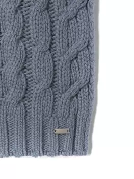 Herno шерстяной шарф с косами, синий