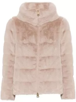 Herno шуба из искусственного меха на молнии, нейтральный цвет