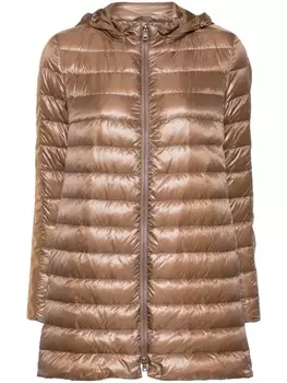 Herno стеганая куртка с капюшоном, коричневый