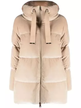 Herno стеганая куртка с капюшоном, нейтральный цвет