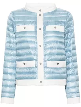 Herno стеганая куртка с контрастной отделкой, синий