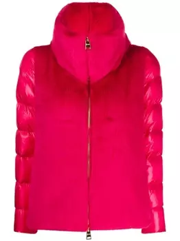 Herno стеганая куртка со вставками из шерпы, розовый