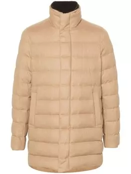 Herno стеганое пальто на молнии с высоким воротником, нейтральный цвет
