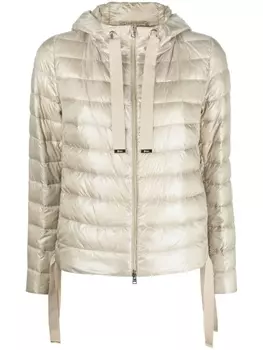 Herno стеганый пуховик с капюшоном, нейтральный цвет