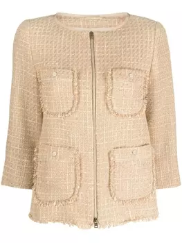 Herno твидовый жакет на молнии, нейтральный цвет