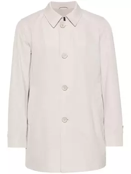 Herno твиловый тренч длины миди, нейтральный цвет