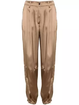 Herno зауженные атласные брюки, нейтральный цвет