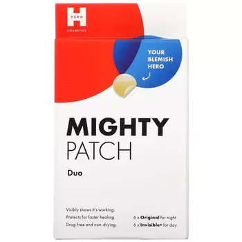 Hero Cosmetics, Mighty Patch Duo, 6 оригинальных + 6 невидимых патчей
