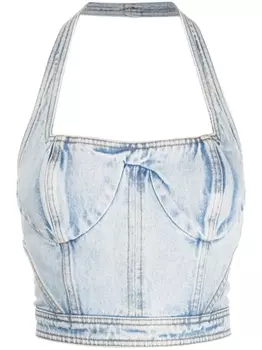 Heron Preston джинсовый топ-бралетт с вырезом халтер, синий