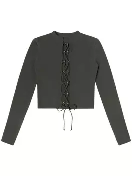 Heron Preston футболка с длинными рукавами и шнуровкой, черный