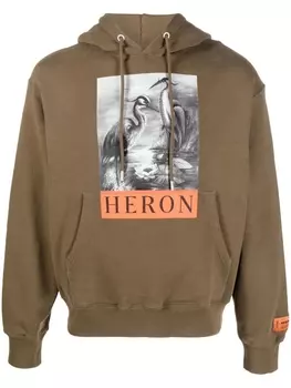 Heron Preston худи с графичным принтом, зеленый