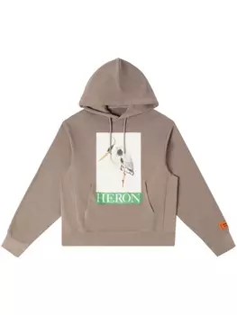 Heron Preston худи с кулиской и фотопринтом, серый