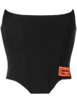 Heron Preston топ-корсет с нашивкой-логотипом, черный