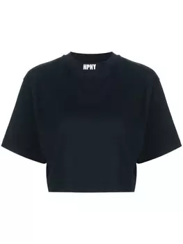 Heron Preston укороченная футболка с вышитым логотипом, черный
