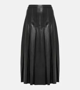 Herson плиссированная юбка миди из искусственной кожи Veronica Beard, черный
