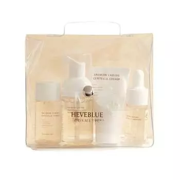 HEVEBLUE Salmon Caring Centella Special Travel Kit Bag - мини-набор косметики по уходу за лицом