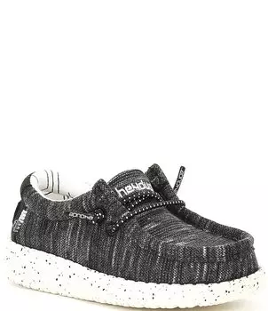 HEYDUDE Эластичные моющиеся слипоны Wally для мальчиков (для малышей), черный