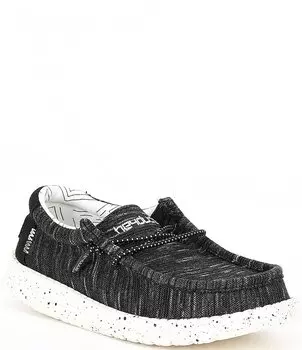 HEYDUDE Эластичные моющиеся слипоны Wally для мальчиков (для малышей), черный