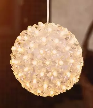 HI 75007 световой шар 15см со 100 светодиодами теплого белого цвета, белый