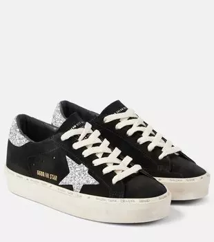 Hi Star блестящие замшевые кроссовки Golden Goose, Black/Silver