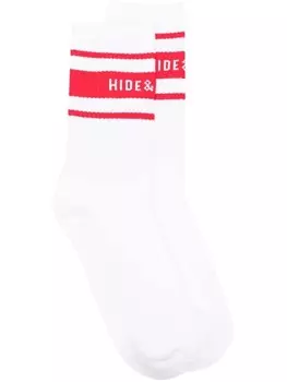Hide&Jack носки в рубчик с логотипом, белый